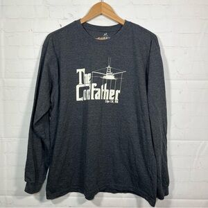 Cuffy's Cape Cod The Codfather Long Sleeve Shirt Mens Large Gray Crew Neck